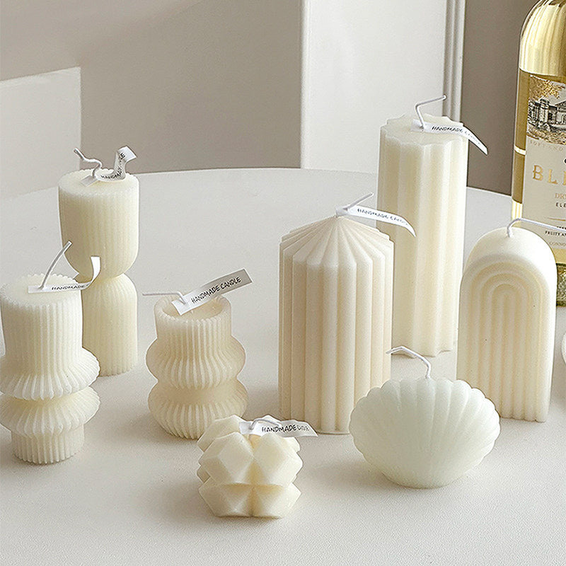 Aesthetic White Aroma Candle for Bedroom Calm Home Ambience