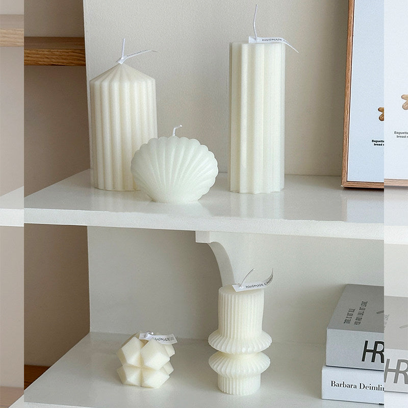 Aesthetic White Aroma Candle for Bedroom Calm Home Ambience