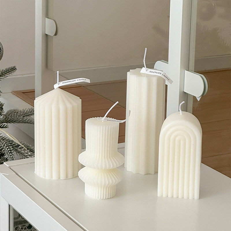 Aesthetic White Aroma Candle for Bedroom Calm Home Ambience