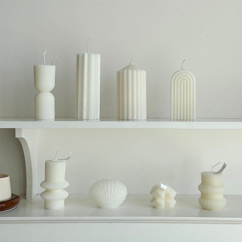 Aesthetic White Aroma Candle for Bedroom Calm Home Ambience