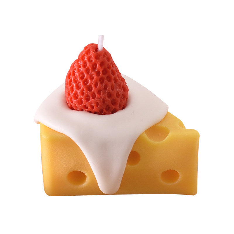 Aesthetic Strawberry Cake Candle with Sweet Cheese Scent Gift